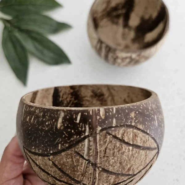 Leaf Patterned Coconut Bowl